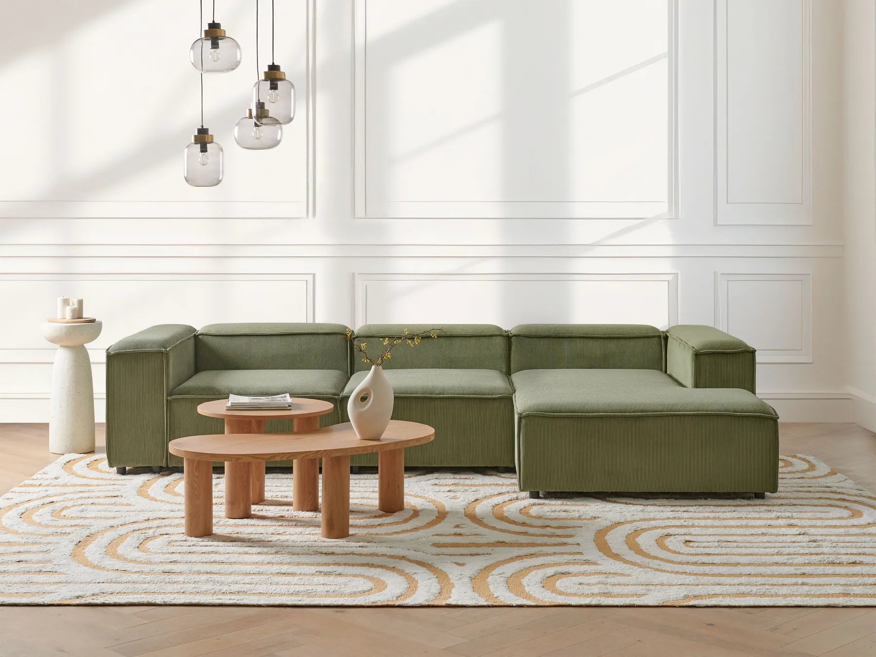 1-Seat Section ARDAL Corduroy Green