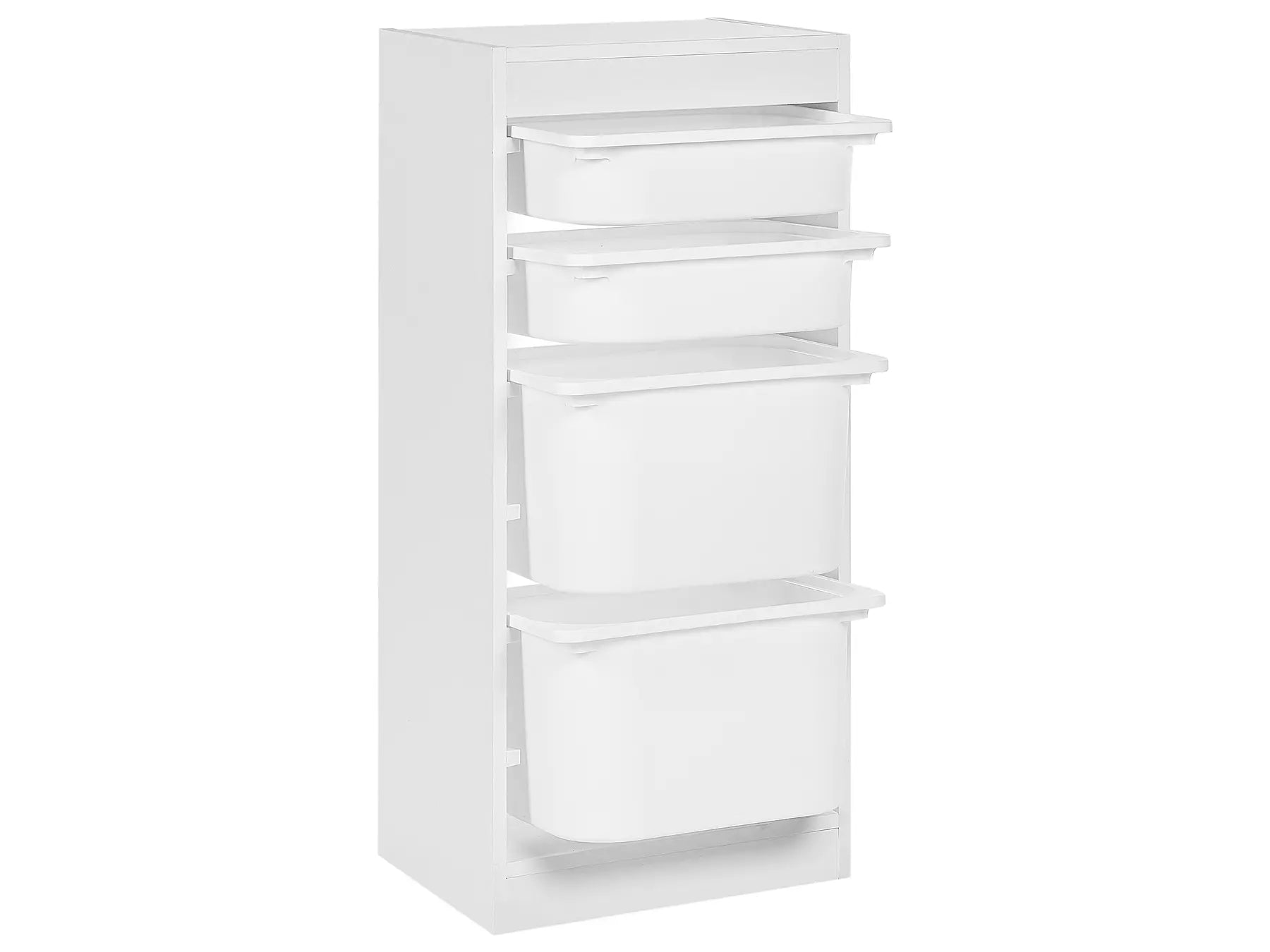 Shelf with 4 Storage Boxes TOBIN White