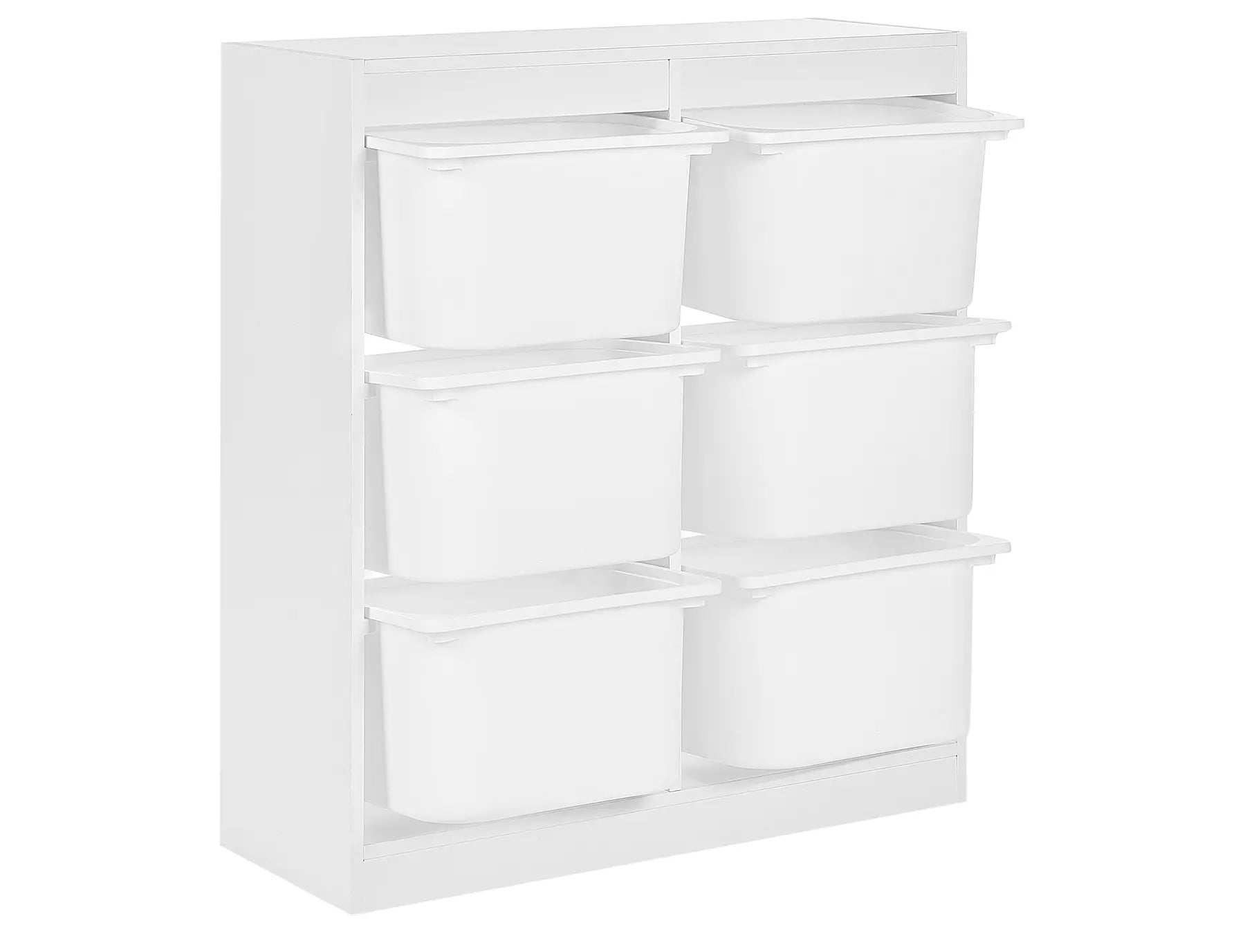 Shelf with 6 Storage Boxes TOBIN White