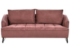 Living Room Set 5 Seater HOBRO Fabric Burgundy