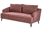 Living Room Set 5 Seater HOBRO Fabric Burgundy