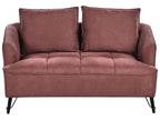Living Room Set 5 Seater HOBRO Fabric Burgundy