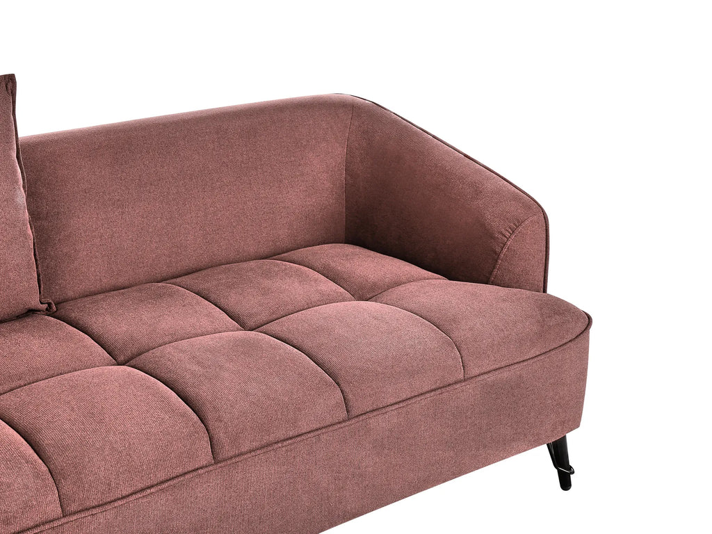 Living Room Set 5 Seater HOBRO Fabric Burgundy