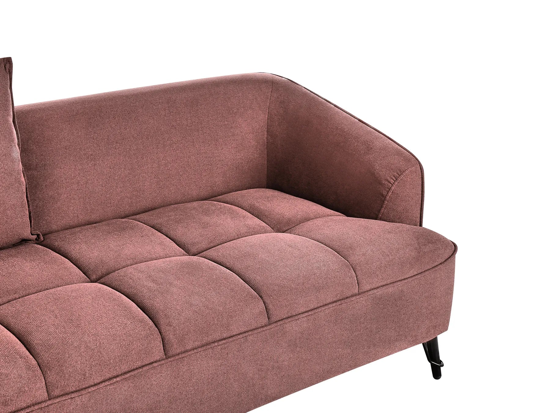 Living Room Set 5 Seater HOBRO Fabric Burgundy