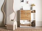 Shoe Storage Cabinet MACKAY Light Brown/ White