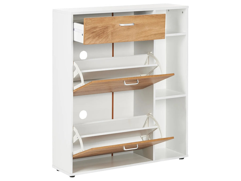 Shoe Storage Cabinet MACKAY Light Brown/ White