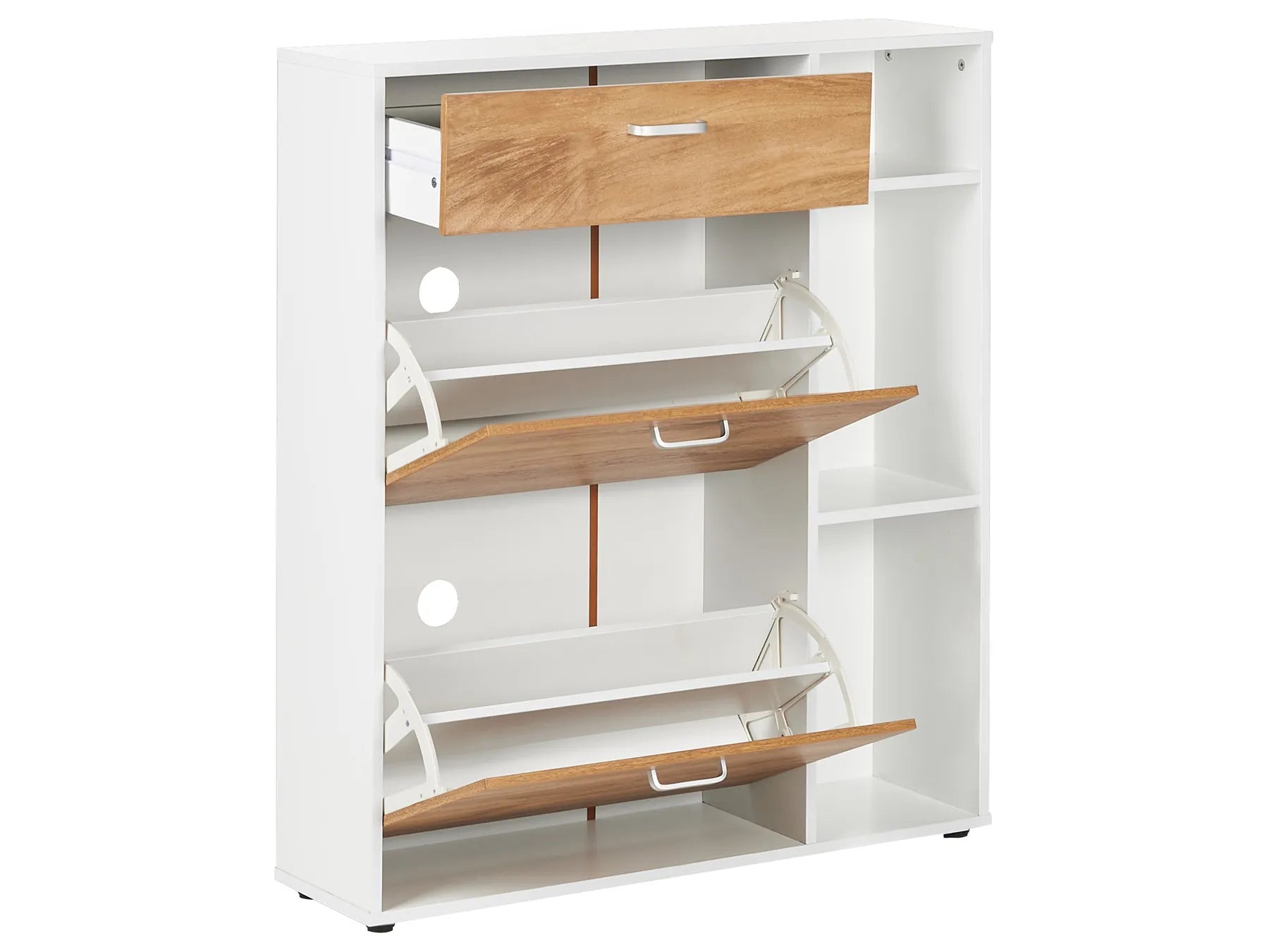 Shoe Storage Cabinet MACKAY Light Brown/ White