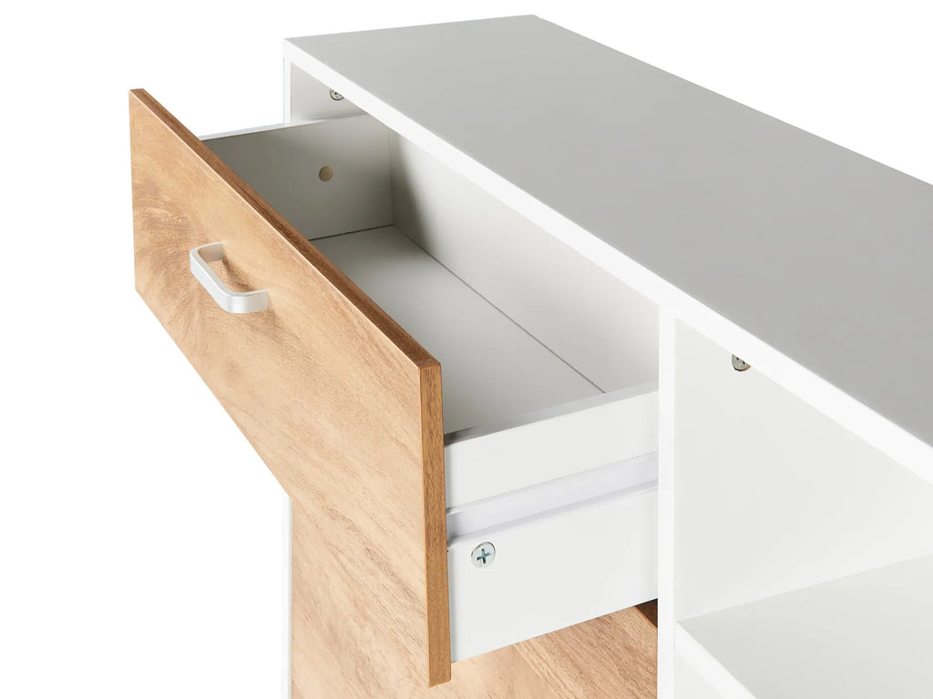 Shoe Storage Cabinet MACKAY Light Brown/ White