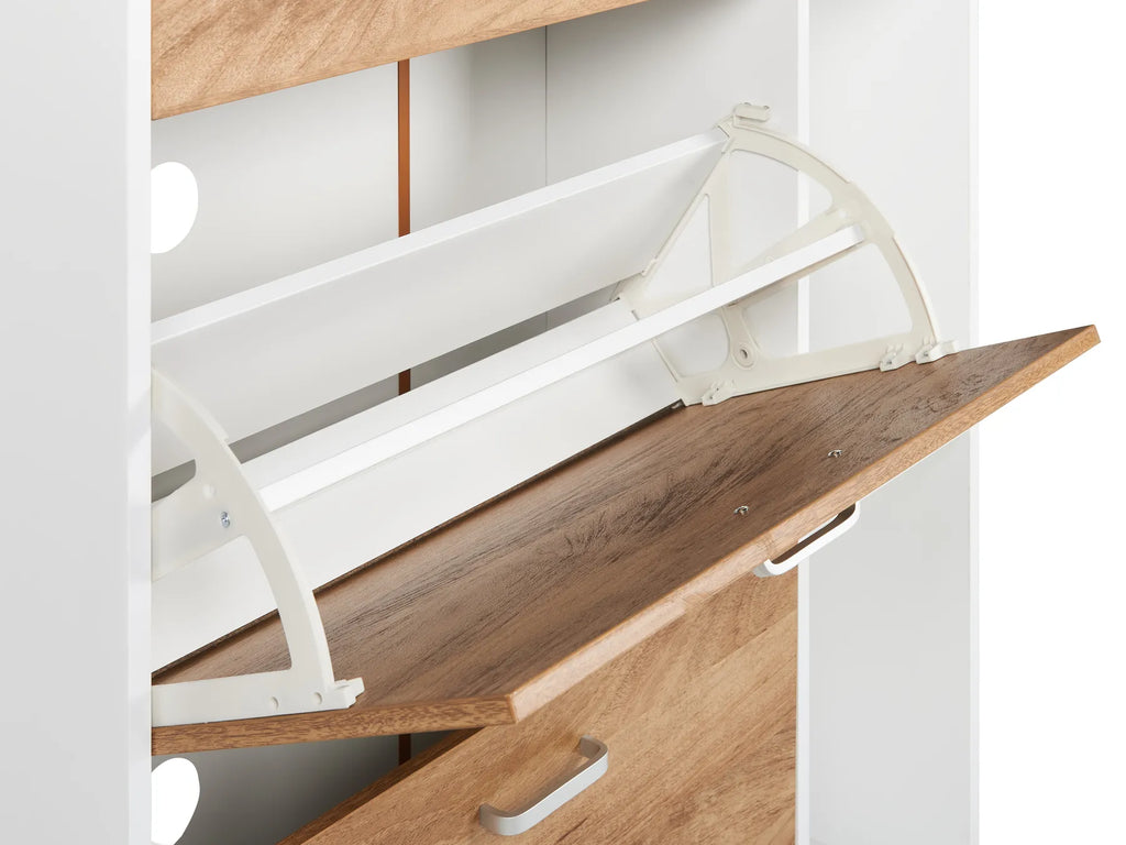 Shoe Storage Cabinet MACKAY Light Brown/ White