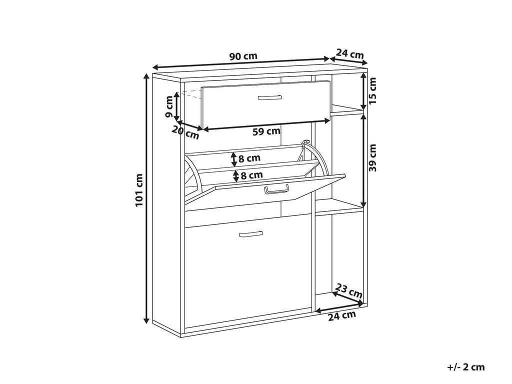 Shoe Storage Cabinet MACKAY Light Brown/ White