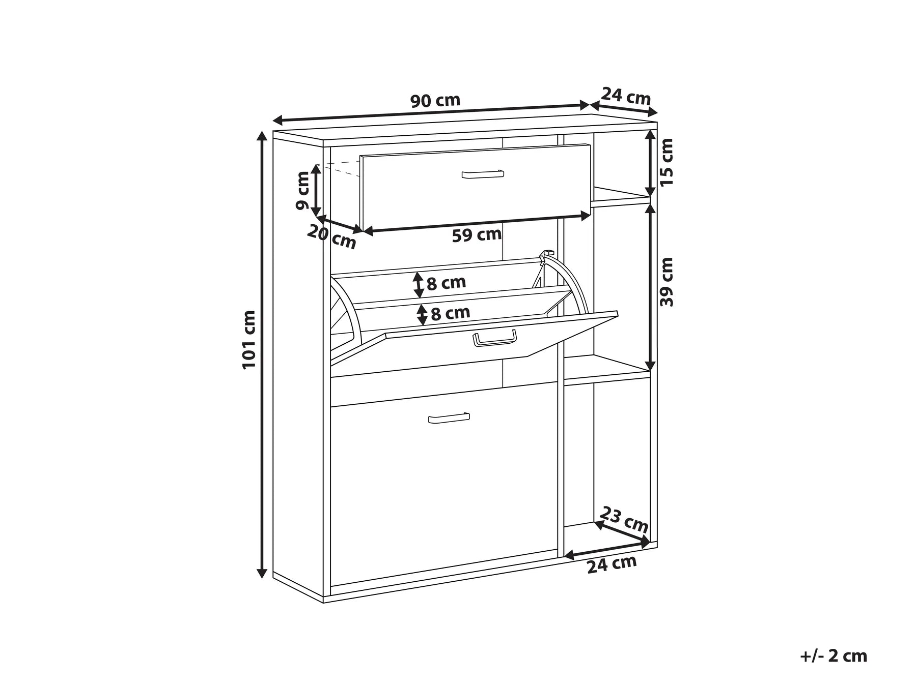 Shoe Storage Cabinet MACKAY Light Brown/ White