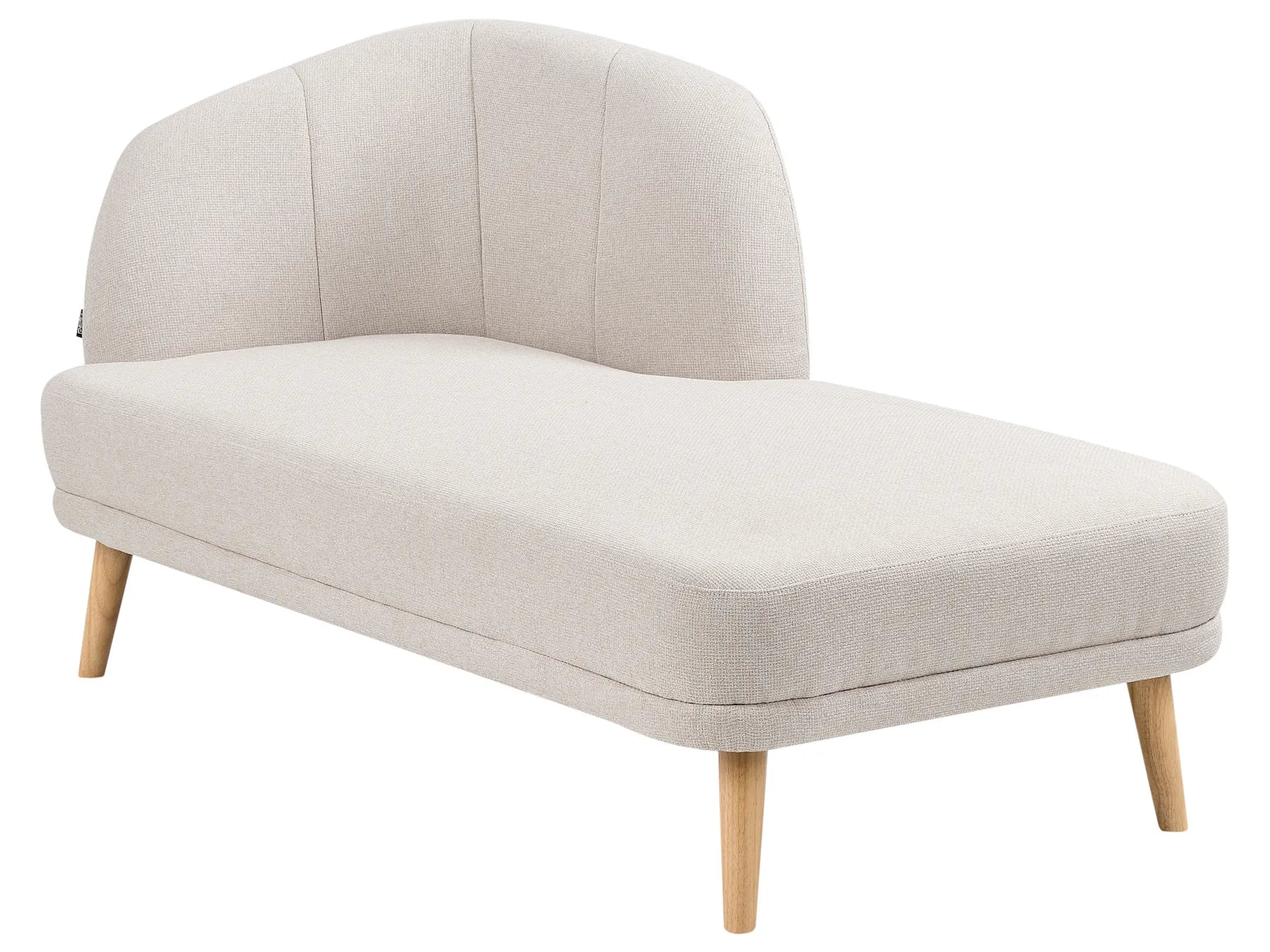Left-Hand Chaise Lounge TANLAY Fabric Light Beige