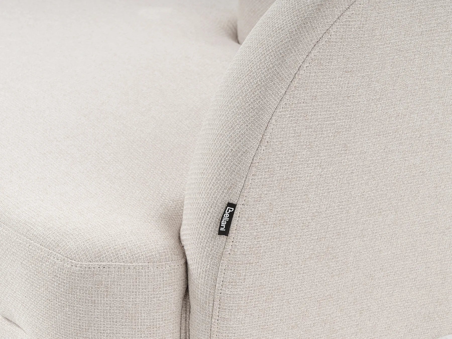 Left-Hand Chaise Lounge TANLAY Fabric Light Beige