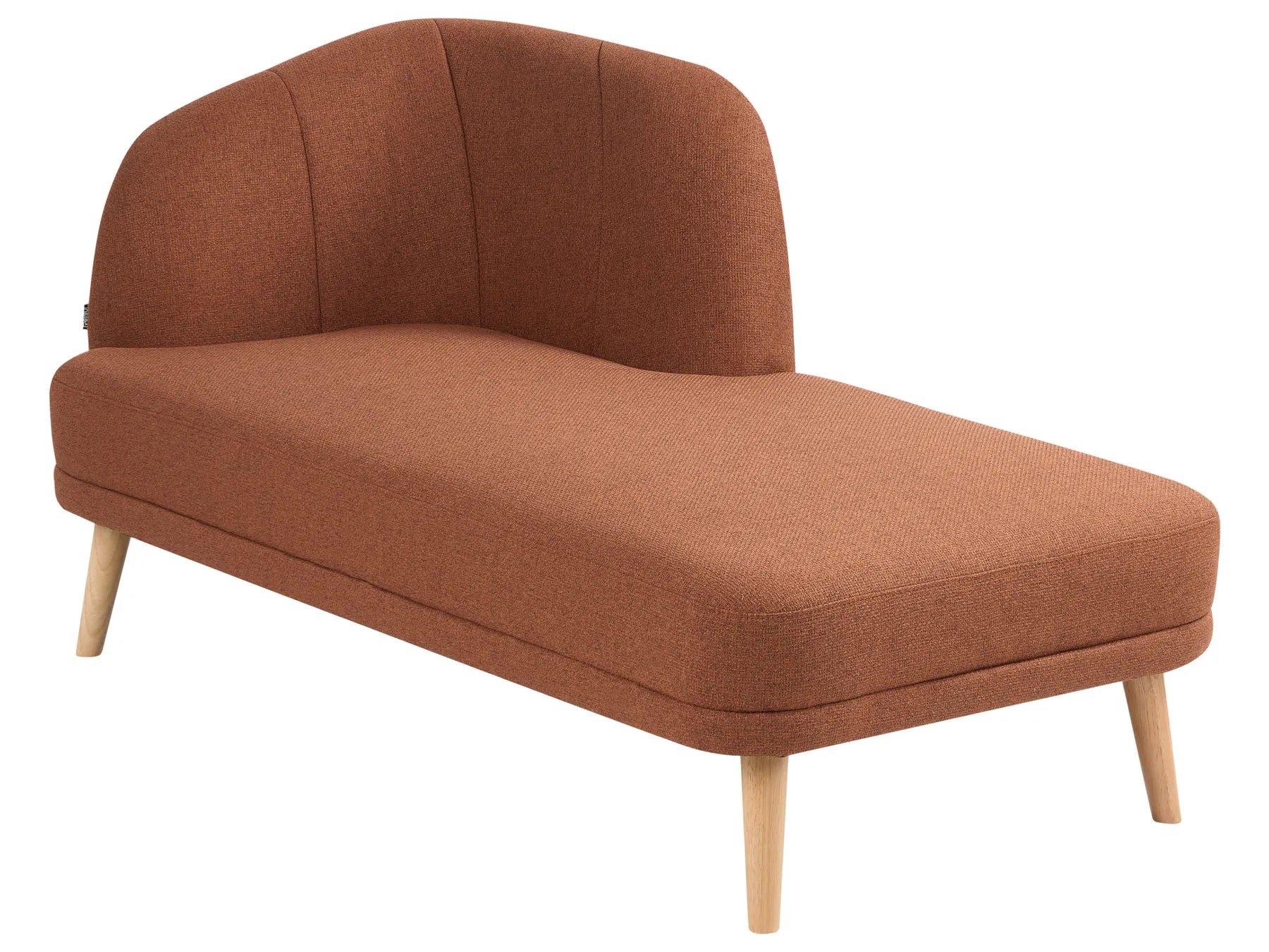 Left-Hand Chaise Lounge TANLAY Fabric Golden Brown