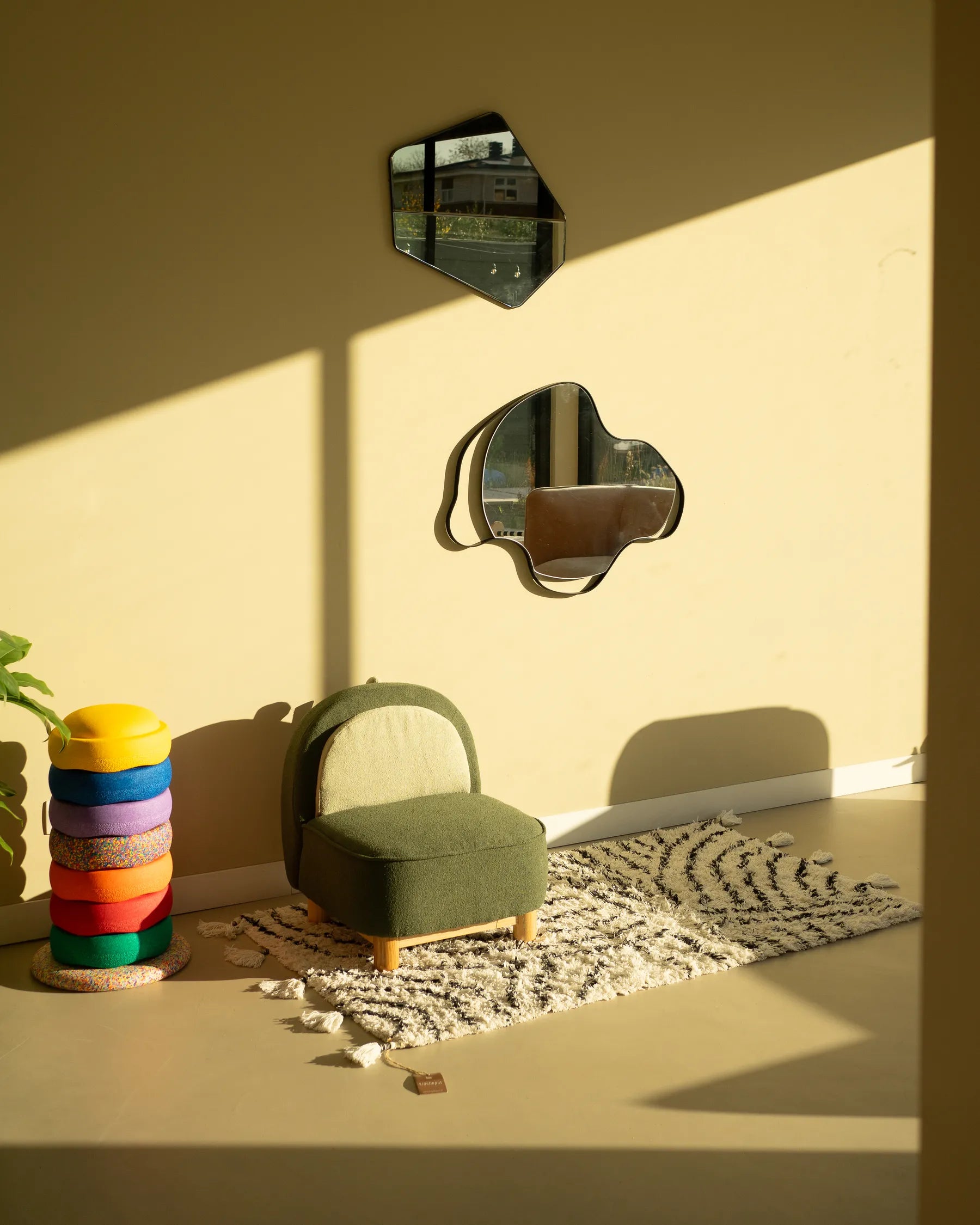 Kids Armchair Dinosaur FABORG Fabric Dark Green