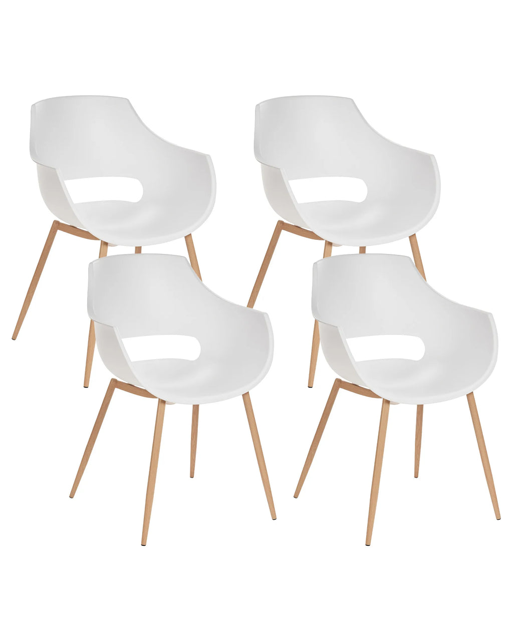 Set of 4 Dining Chairs White