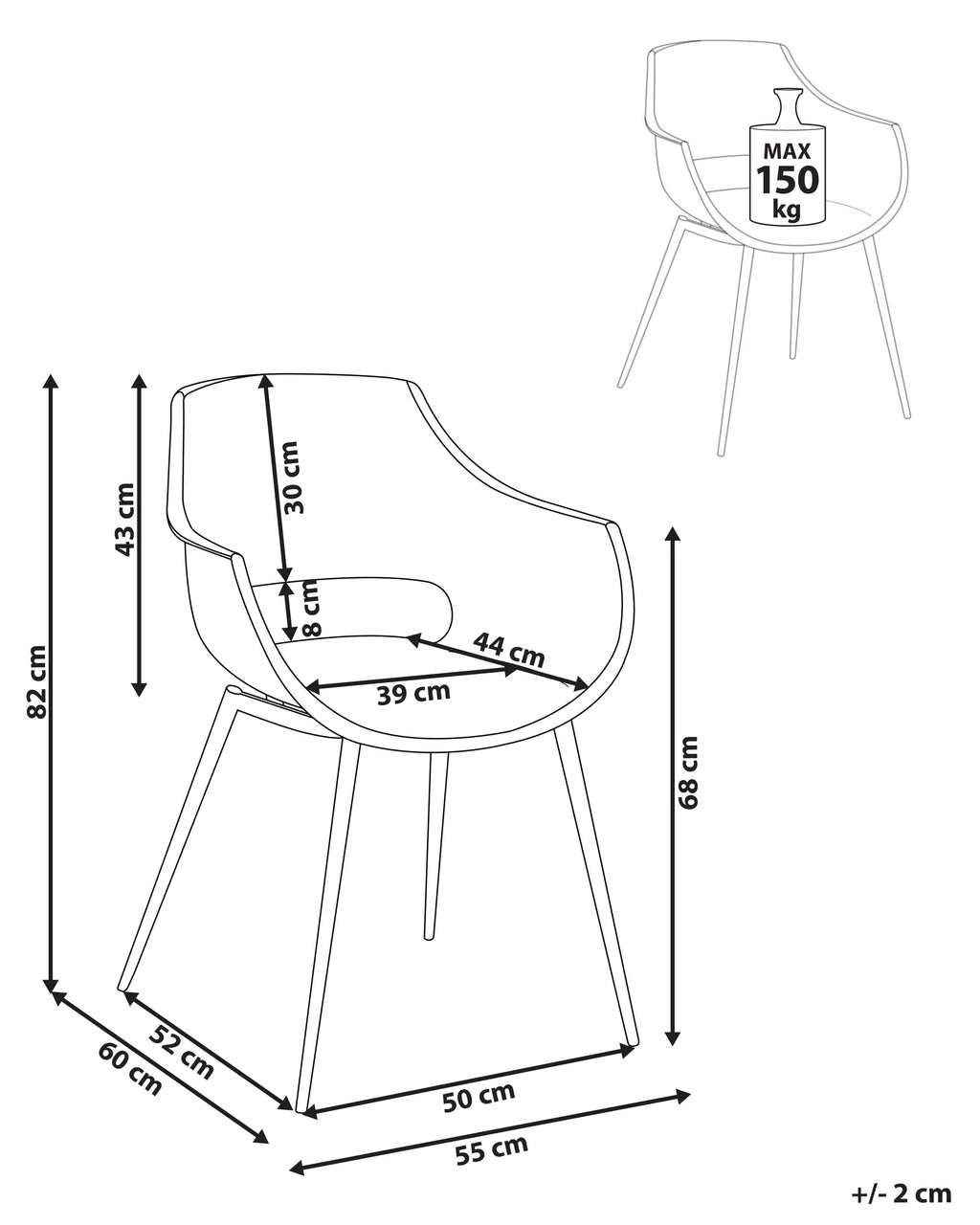 Set of 4 Dining Chairs White
