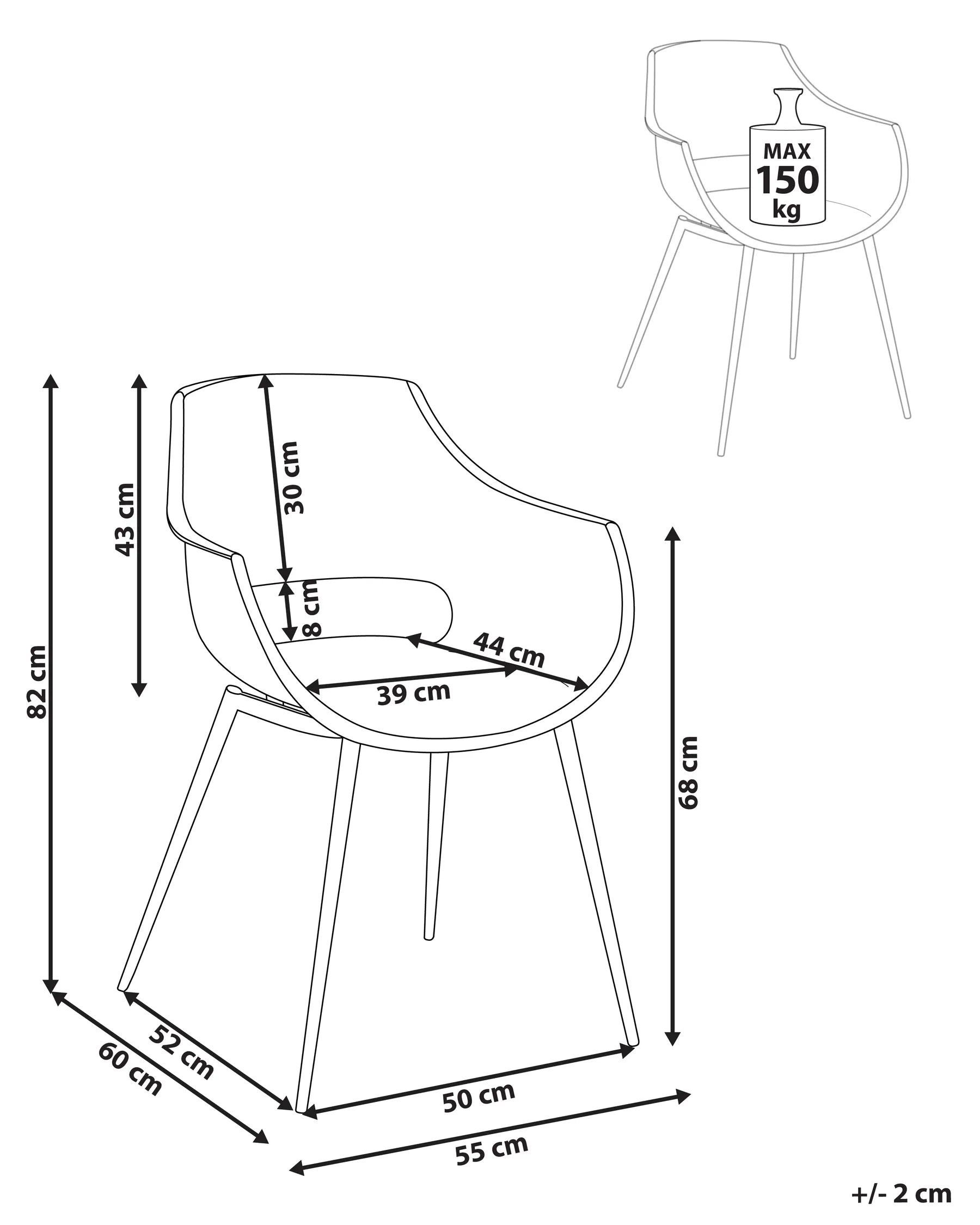 Set of 4 Dining Chairs White