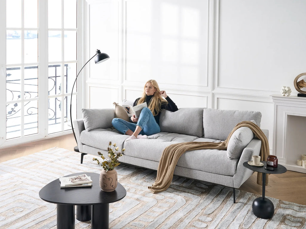 Sofa 4 Seater NENOLA Fabric Grey