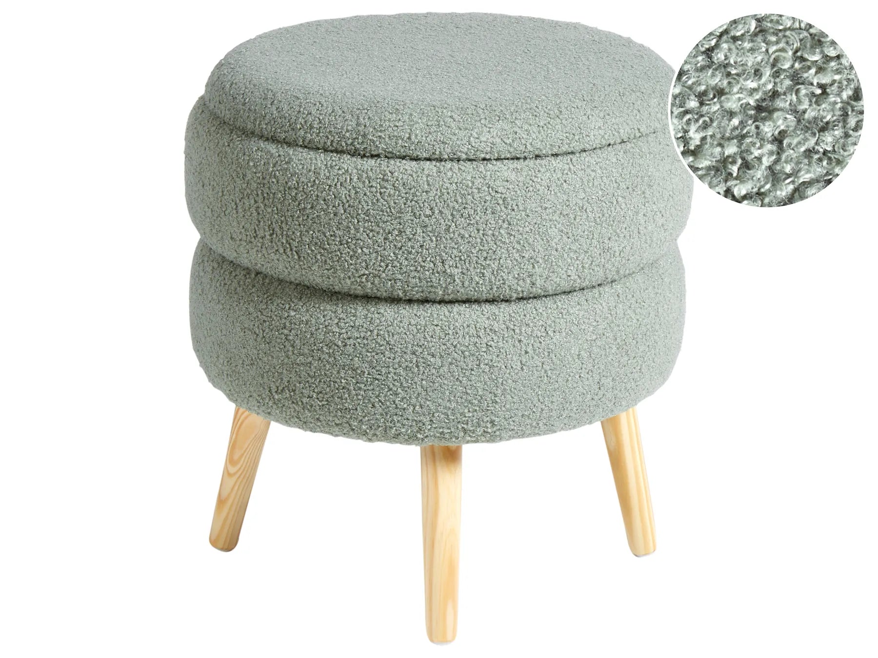 Storage Stool OKATON Boucle Green