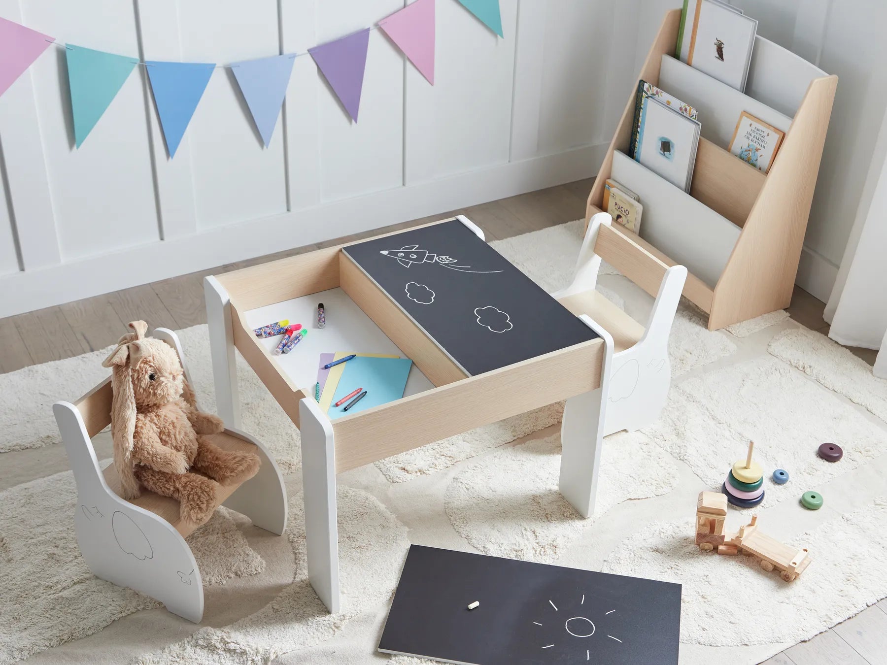 Kids Table with Chairs LOYD  White