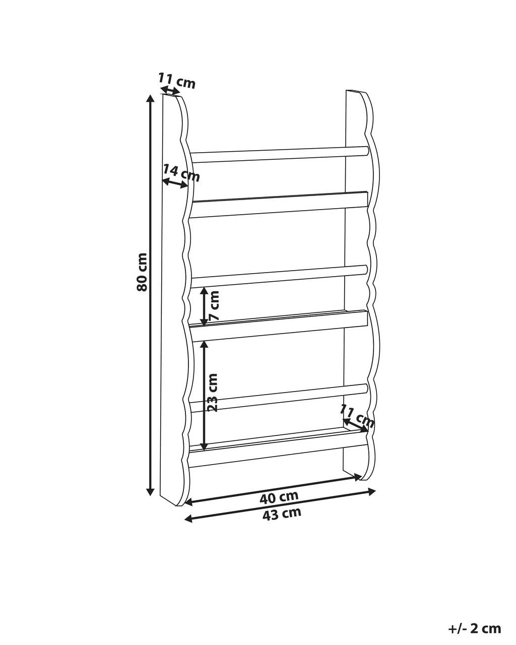Wall Bookshelf RIGOLET 80 cm Pastel Pink