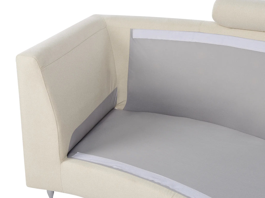 Curved Sofa 7 Seater ROTUNDE Fabric Beige