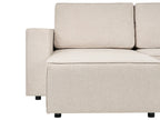 U-Shape Sofa Bed 4 Seater VATNE Fabric Light Beige with Storage
