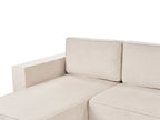 U-Shape Sofa Bed 4 Seater VATNE Fabric Light Beige with Storage