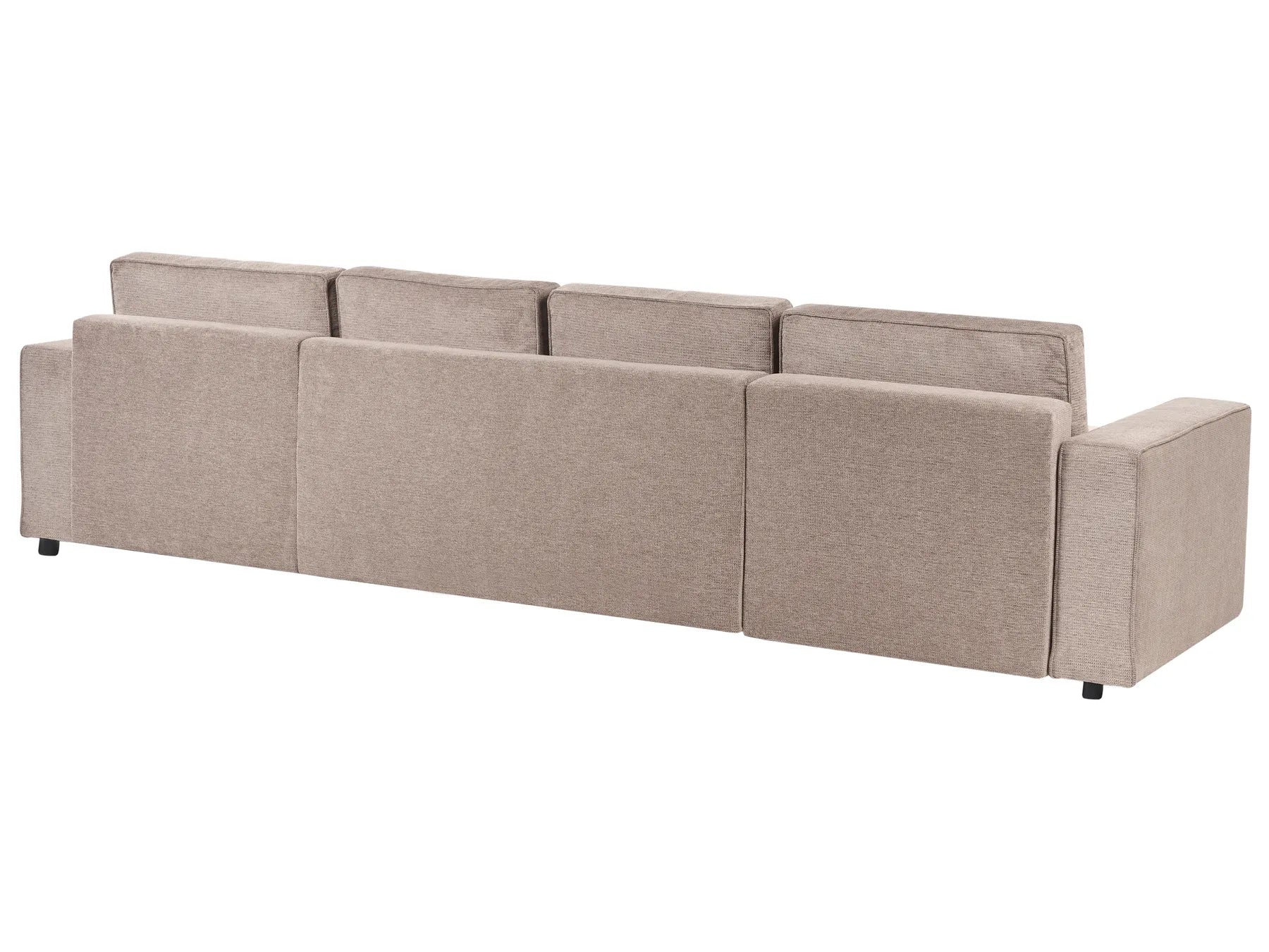 U-Shape Sofa Bed 4 Seater VATNE Fabric Light Brown with Storage