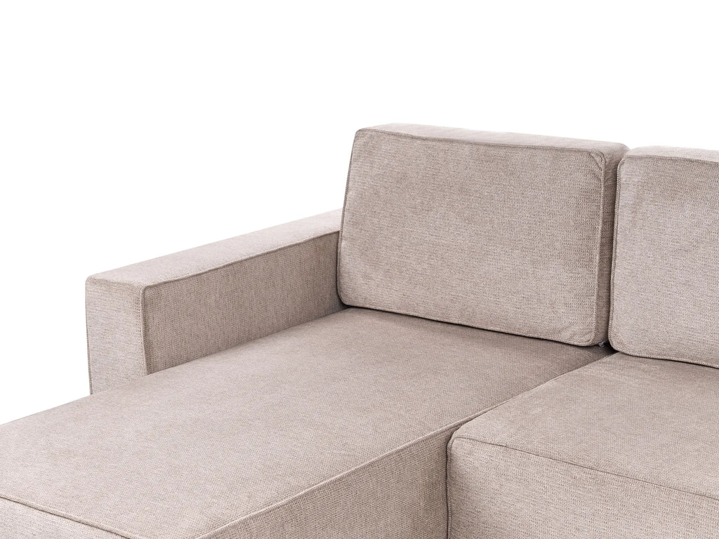 U-Shape Sofa Bed 4 Seater VATNE Fabric Light Brown with Storage