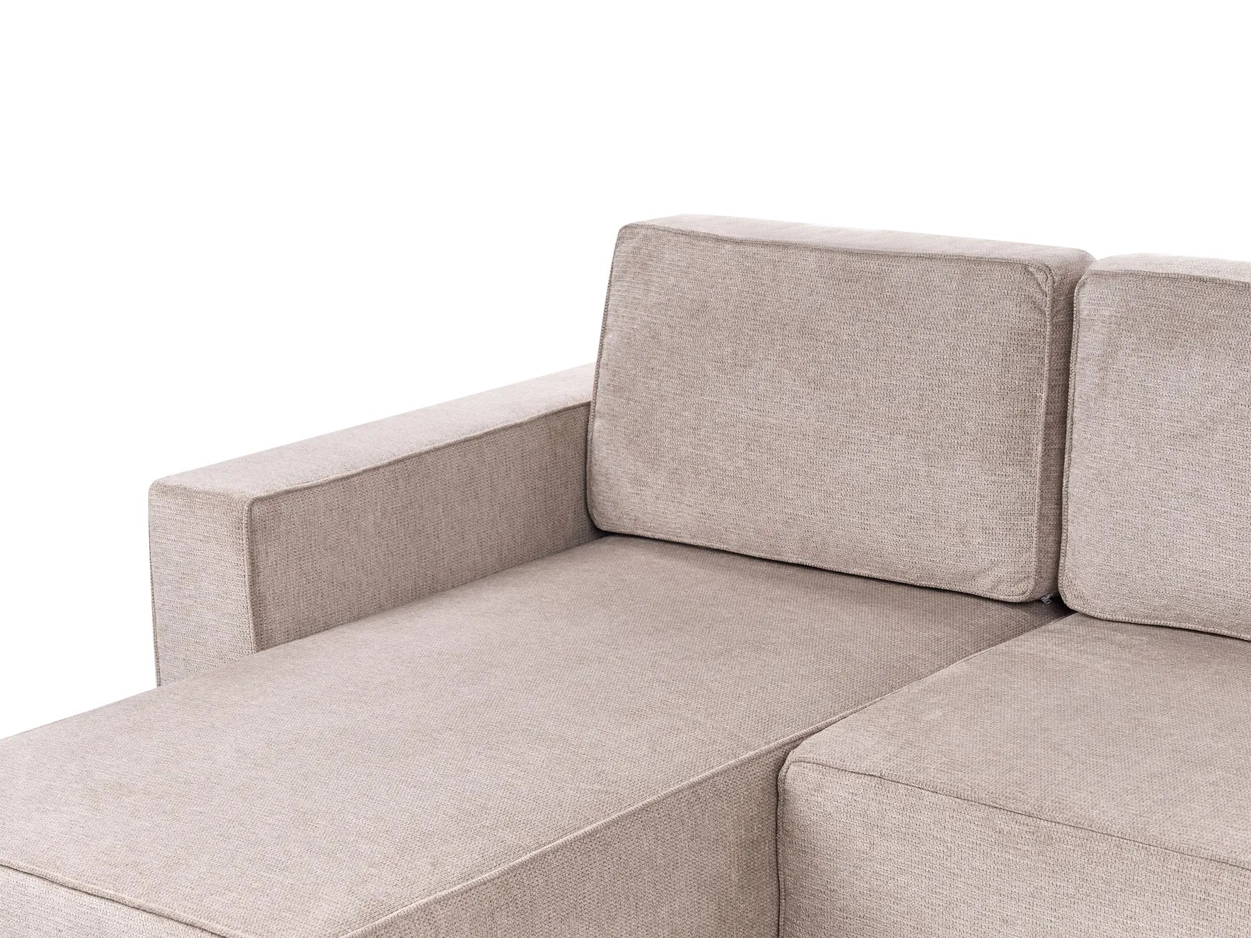 U-Shape Sofa Bed 4 Seater VATNE Fabric Light Brown with Storage