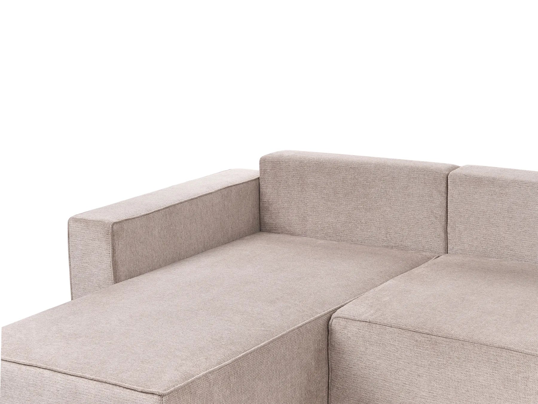 U-Shape Sofa Bed 4 Seater VATNE Fabric Light Brown with Storage