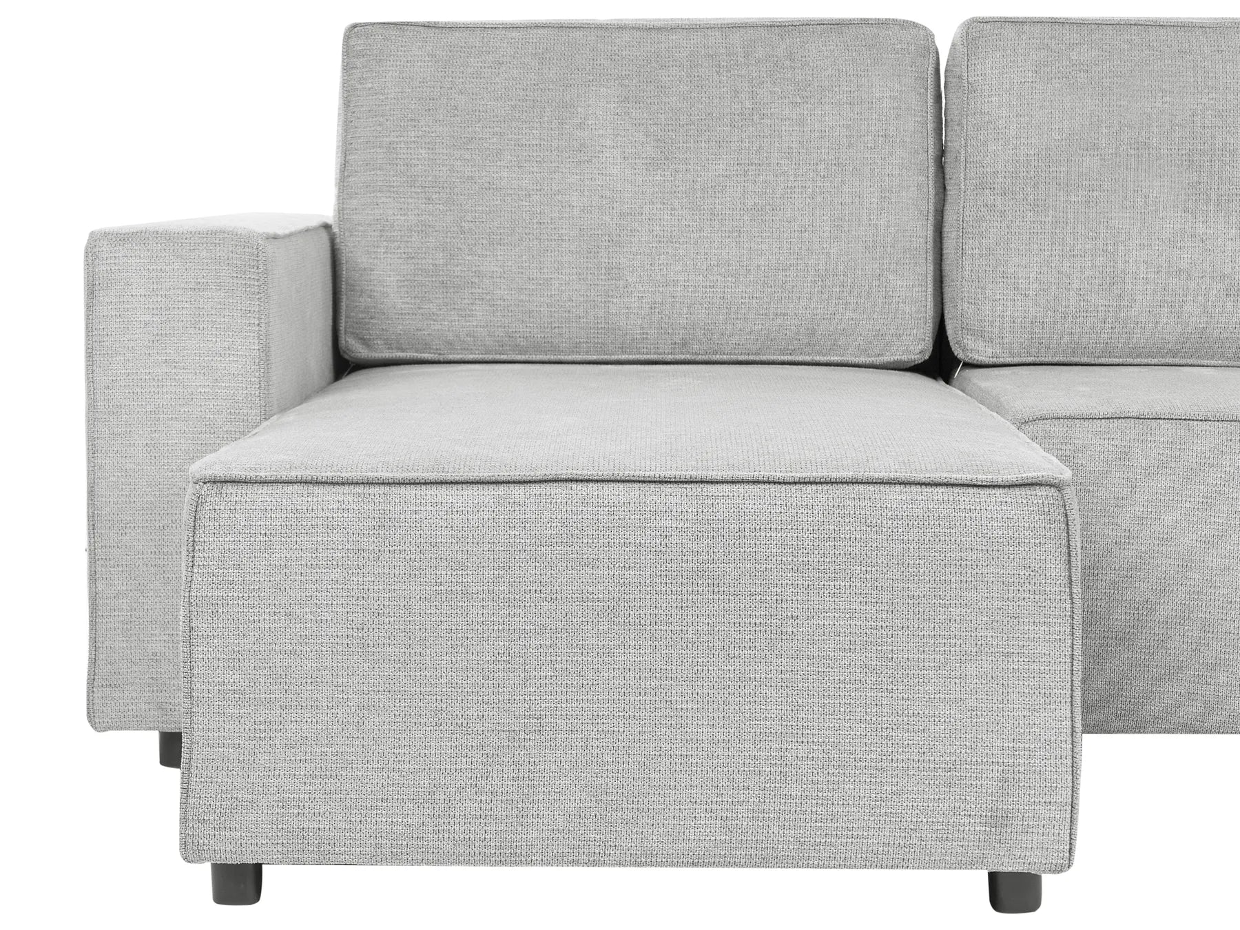 U-Shape Sofa Bed 4 Seater VATNE Fabric Light Grey with Storage