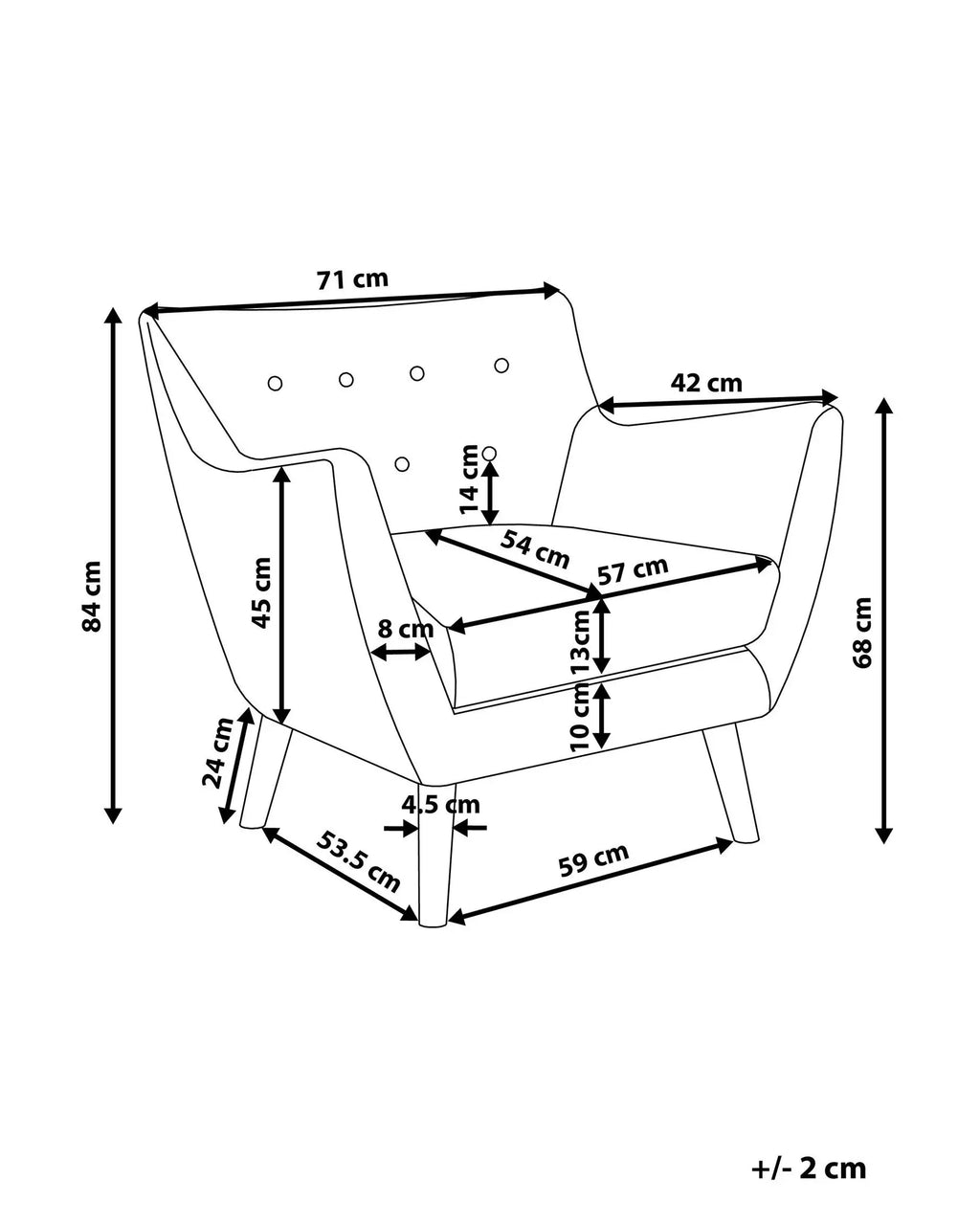 Armchair DRAMMEN Boucle White