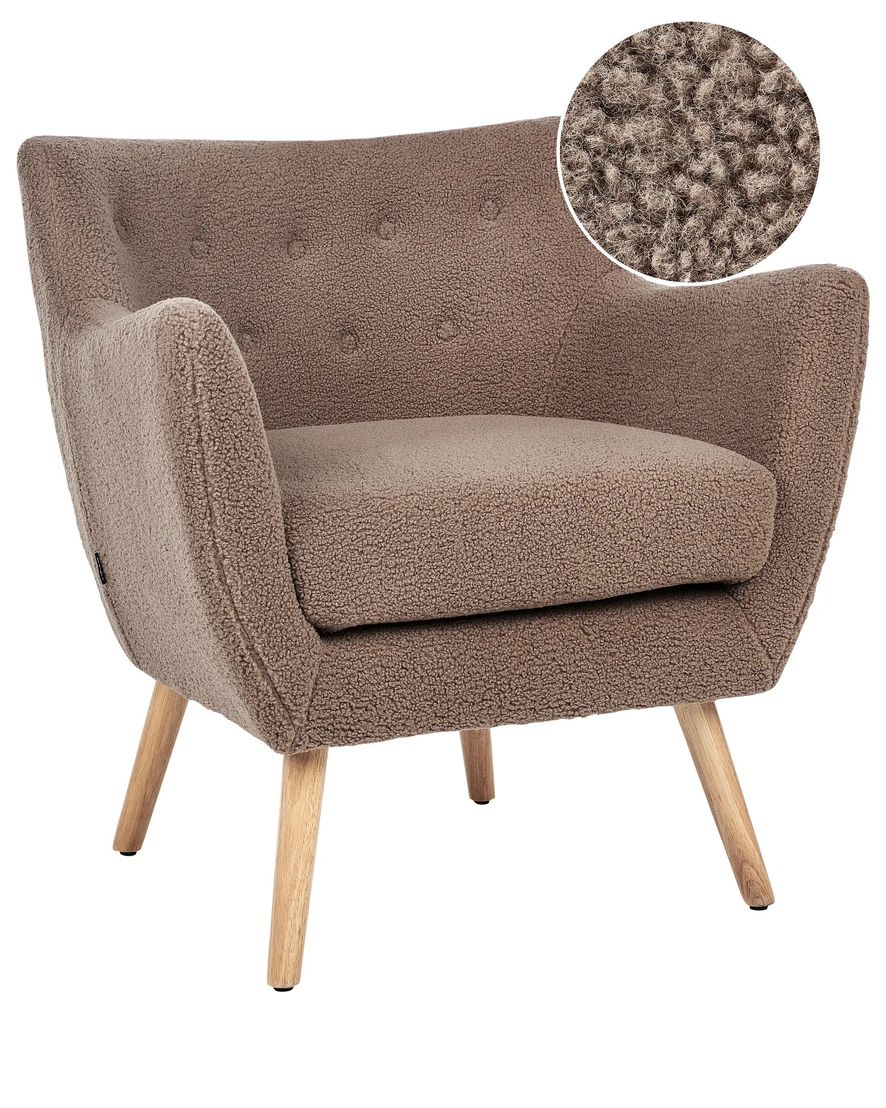 Armchair DRAMMEN Boucle Brown