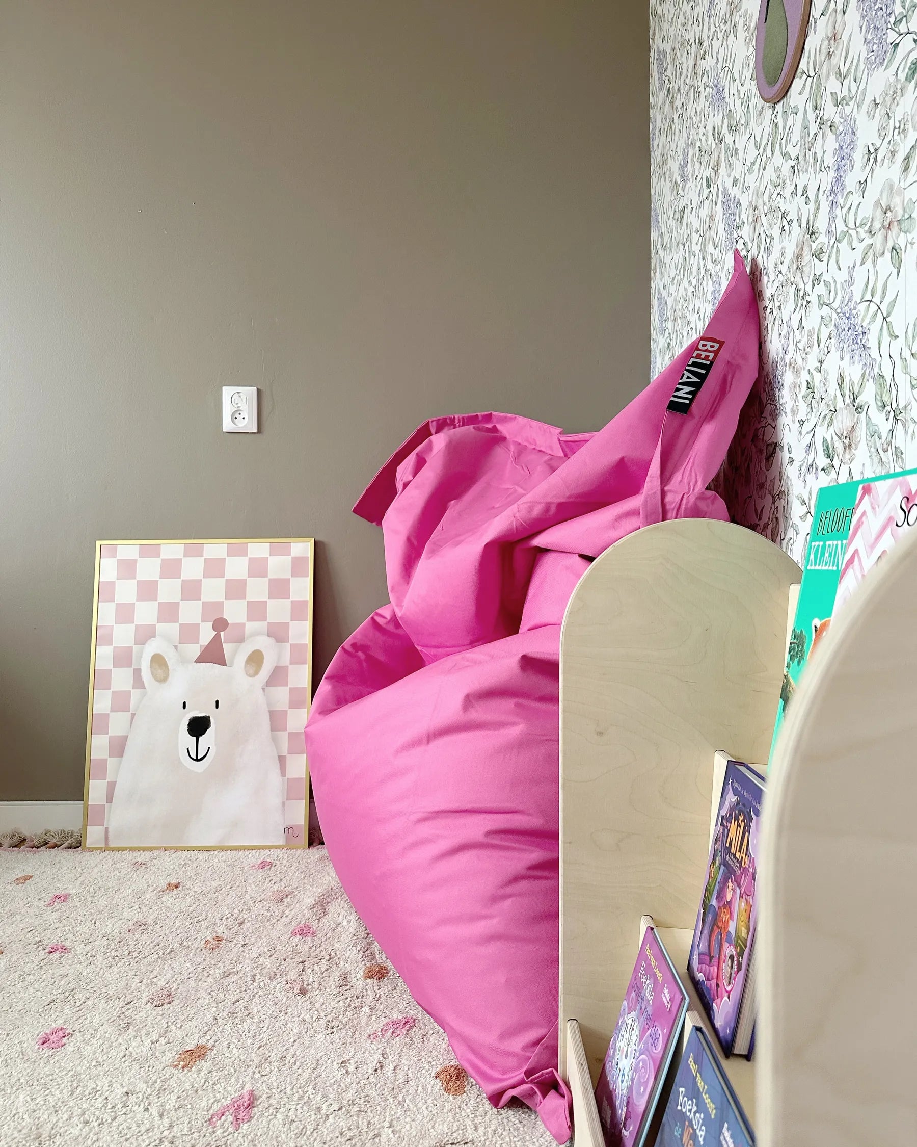 Bean Bag 300 L FUZZY 140 cm 180 cm Fuchsia Pink