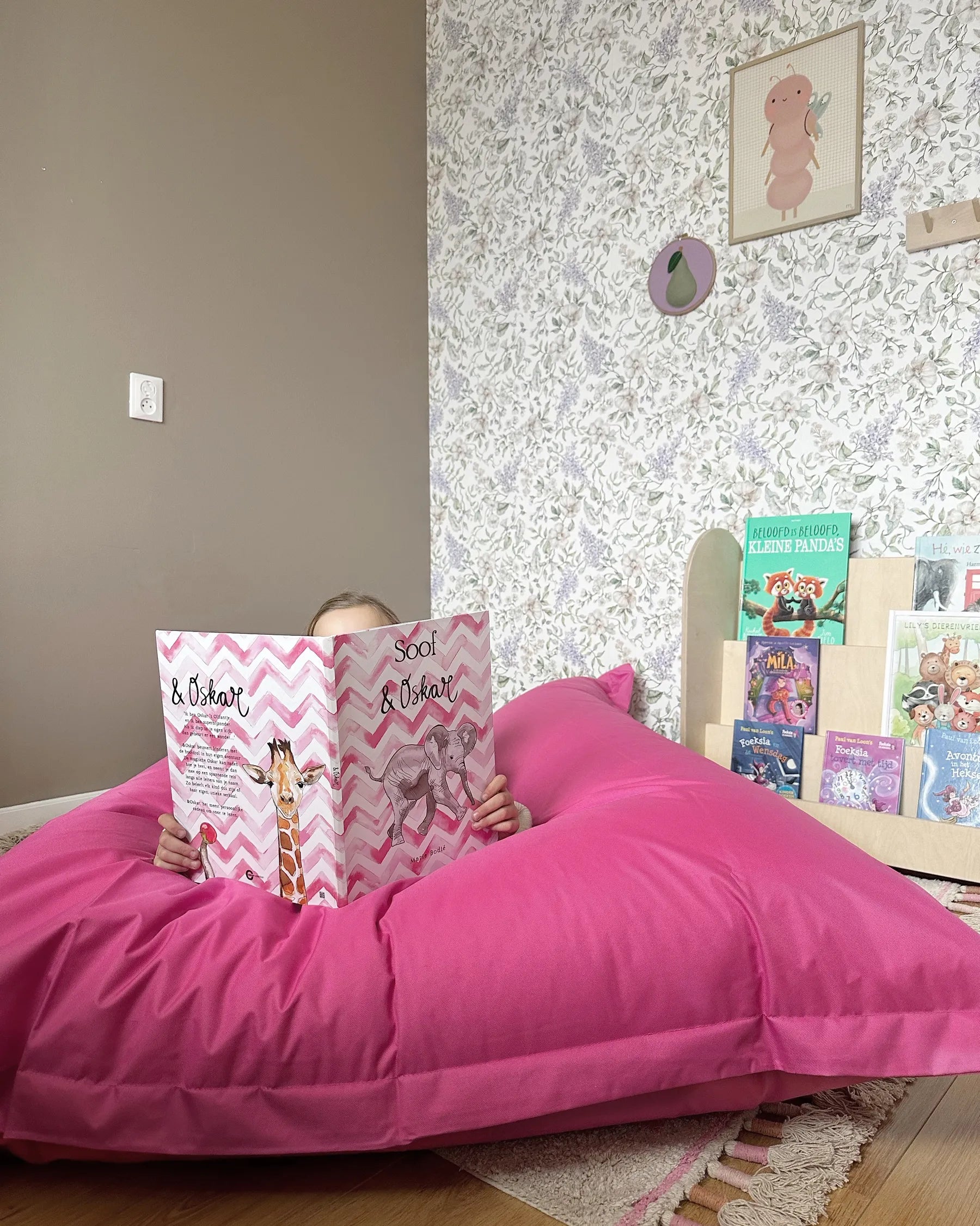 Bean Bag 300 L FUZZY 140 cm 180 cm Fuchsia Pink