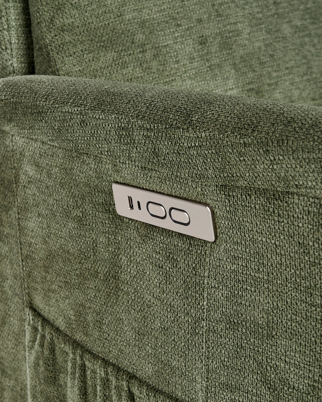 Electric Recliner Chair ELEGY With Footrest Fabric Green