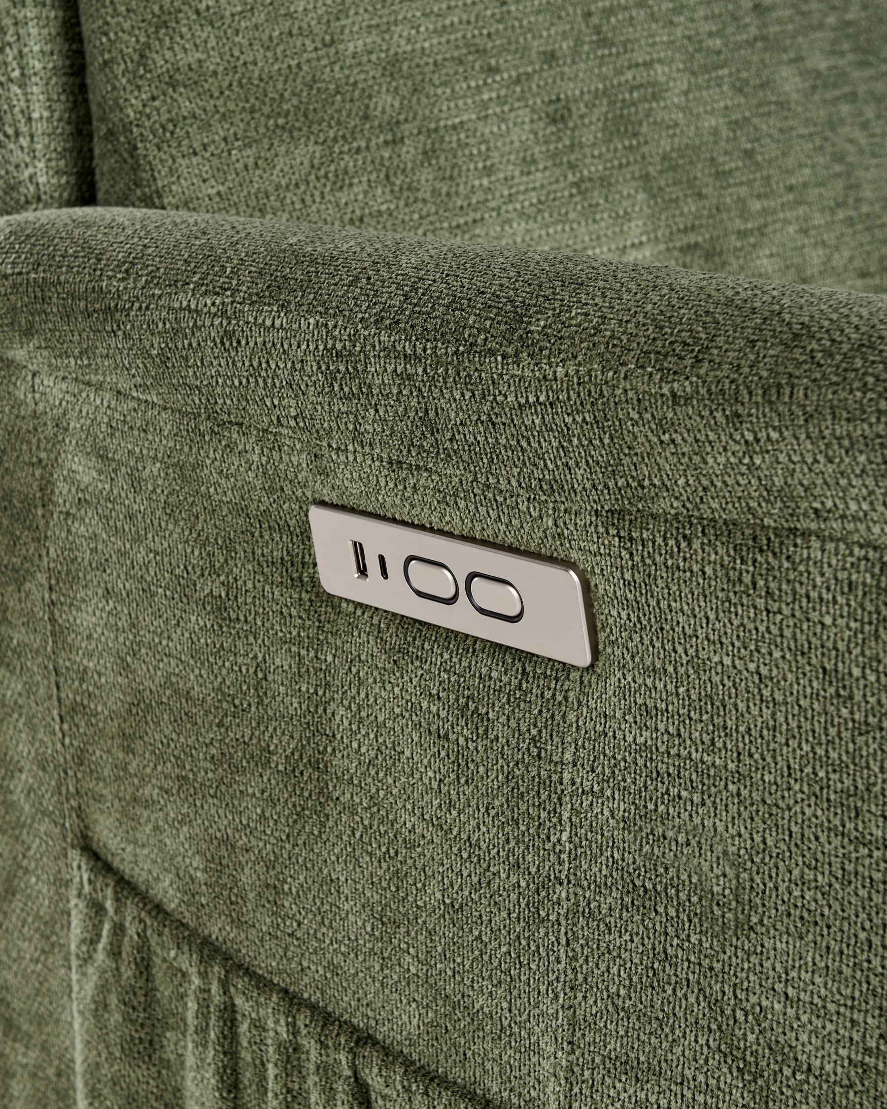 Electric Recliner Chair ELEGY With Footrest Fabric Green