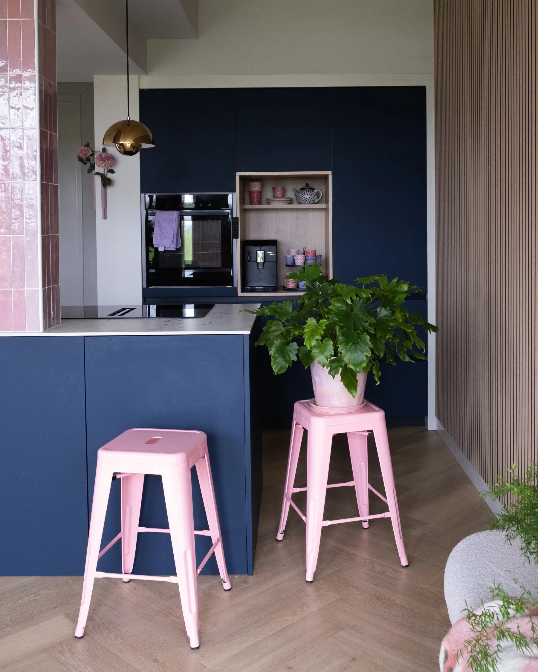 Set of 2 Bar Stools CABRILLO Metal Pink