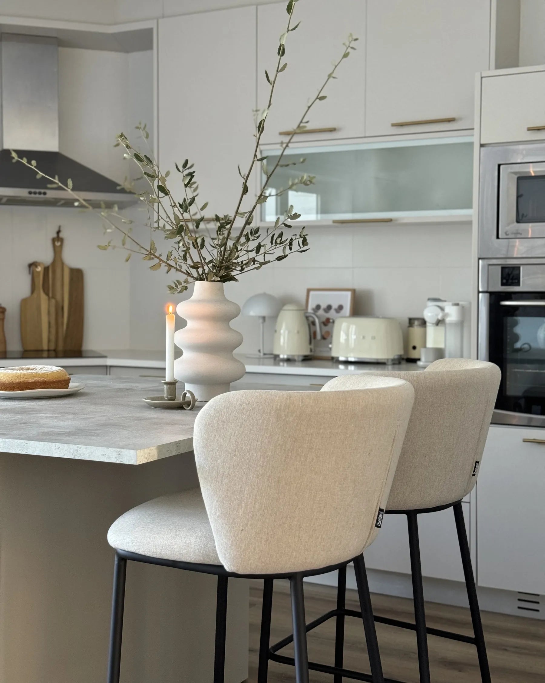 Set of 2 Bar Chairs MINA Off-White