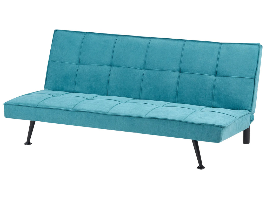 Sofa Bed 3 Seater HASLE Fabric Sea Blue