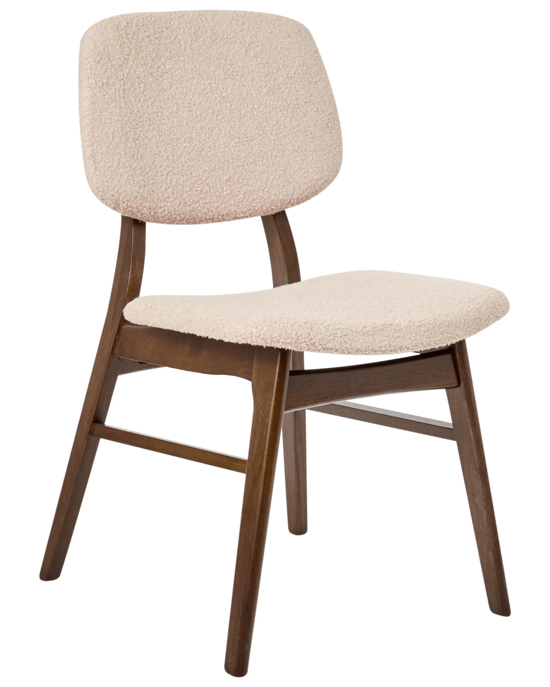 Set of 2 Dining Chairs Wood Dark Brown/ Beige