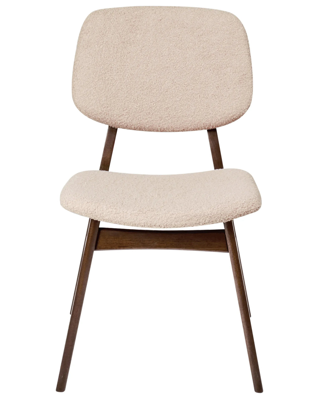 Set of 2 Dining Chairs Wood Dark Brown/ Beige