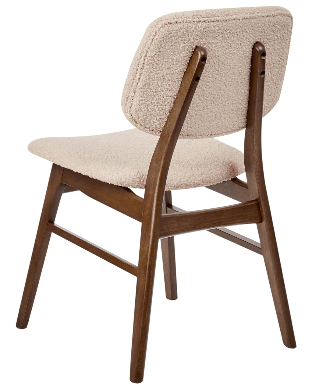 Set of 2 Dining Chairs Wood Dark Brown/ Beige
