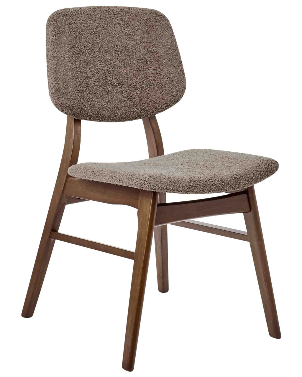 Set of 2 Dining Chairs Wood Dark Brown/ Taupe