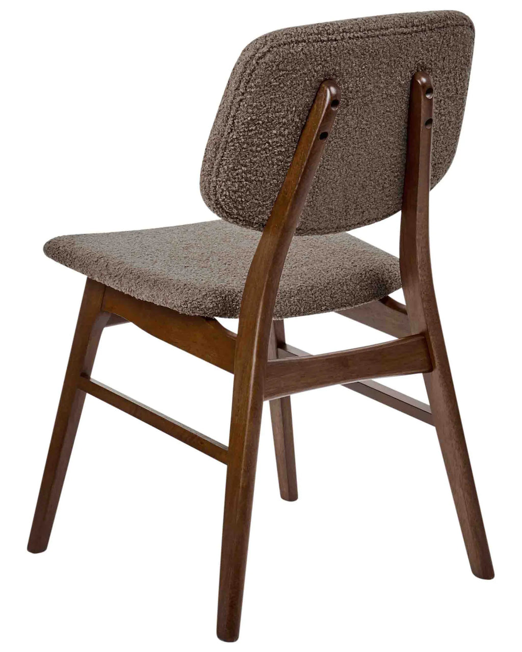 Set of 2 Dining Chairs Wood Dark Brown/ Taupe
