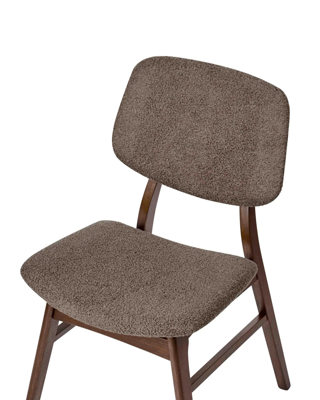 Set of 2 Dining Chairs Wood Dark Brown/ Taupe