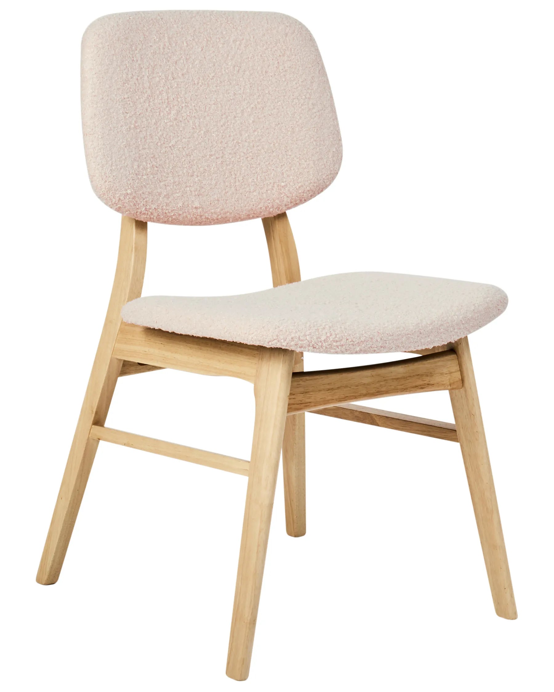 Set of 2 Dining Chairs Wood Light Brown/ Beige